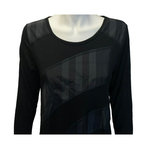 Sun Kim Black Lagenlook Artsy Asymmetrical Tunic Dress Size Small Top Blouse - Picture 2 of 8